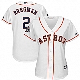 Women Astros 2 Alex Bregman White 2019 World Series Bound Cool Base Jersey,baseball caps,new era cap wholesale,wholesale hats